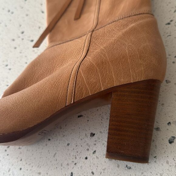 Coach Selena Tan Leather Knee-High Heeled Boots Western Boho Women’s Size 11 EUC - Picture 12 of 15